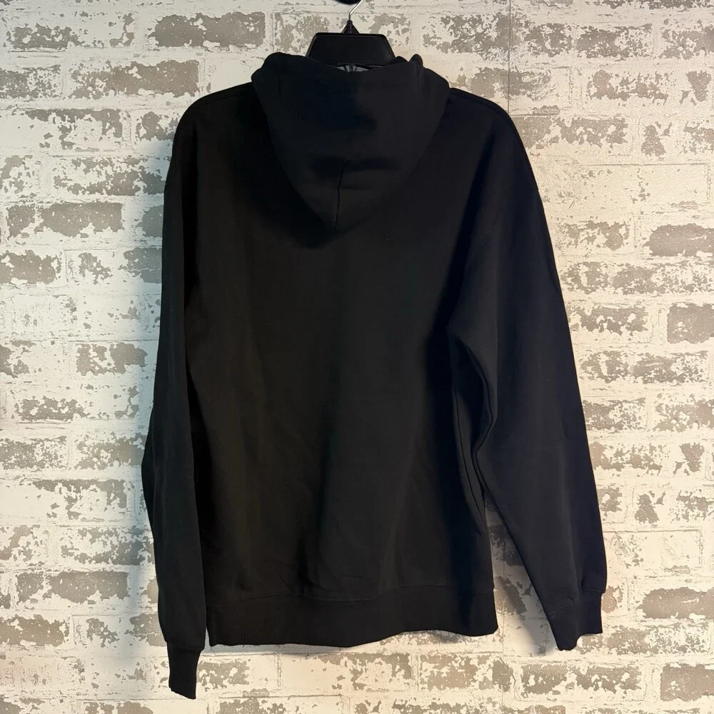 NEW Smiley Face Peace Sign Black Hoodie – Size Medium - Picture 4 of 5